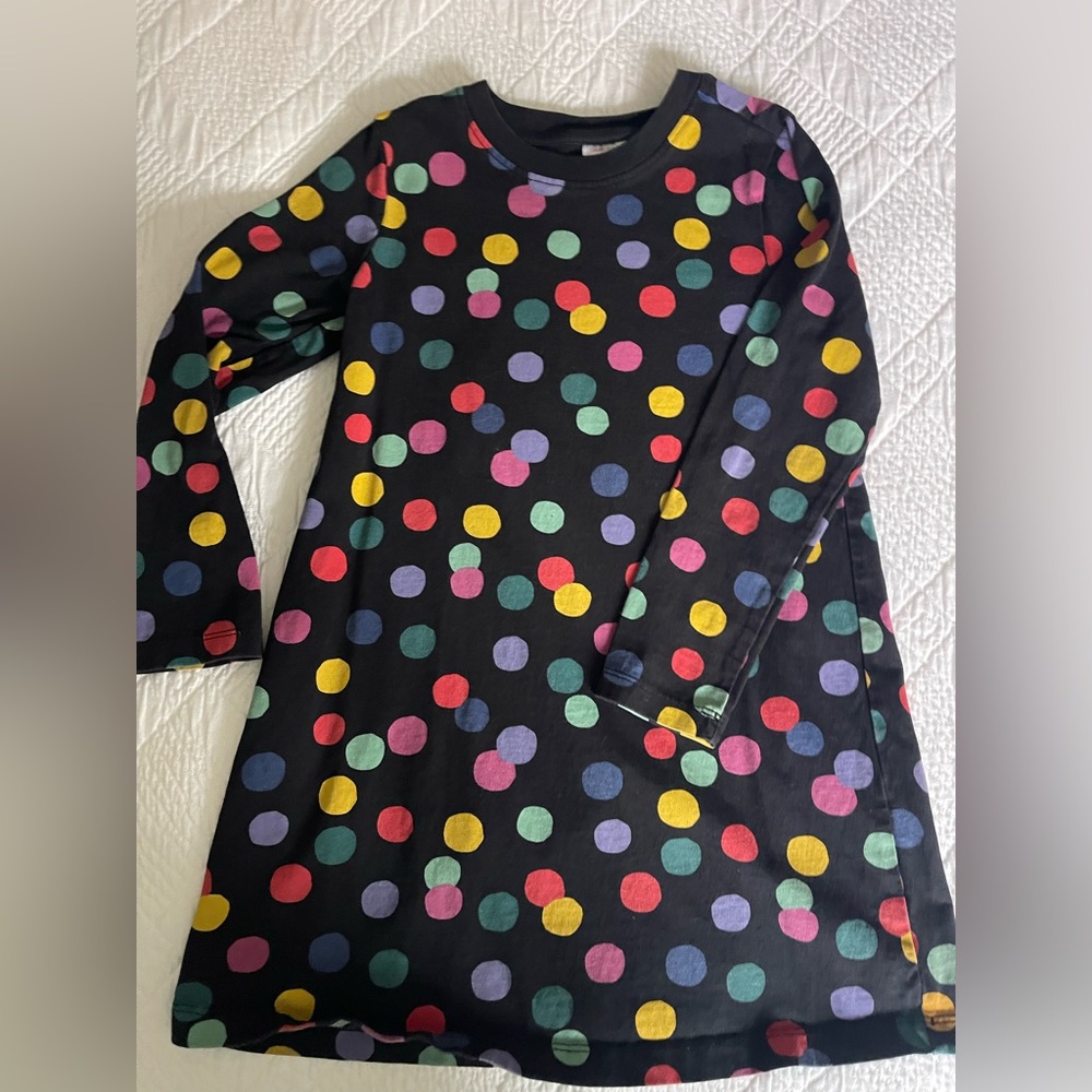 Hanna Andersson Black Dress with Colorful Polka Dots